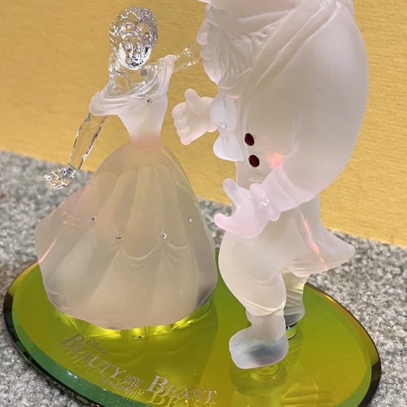 1998 Disney Parks Beauty the Beast Glass Figurine Arribas Crystal $225 Cost RARE - Picture 3 of 7